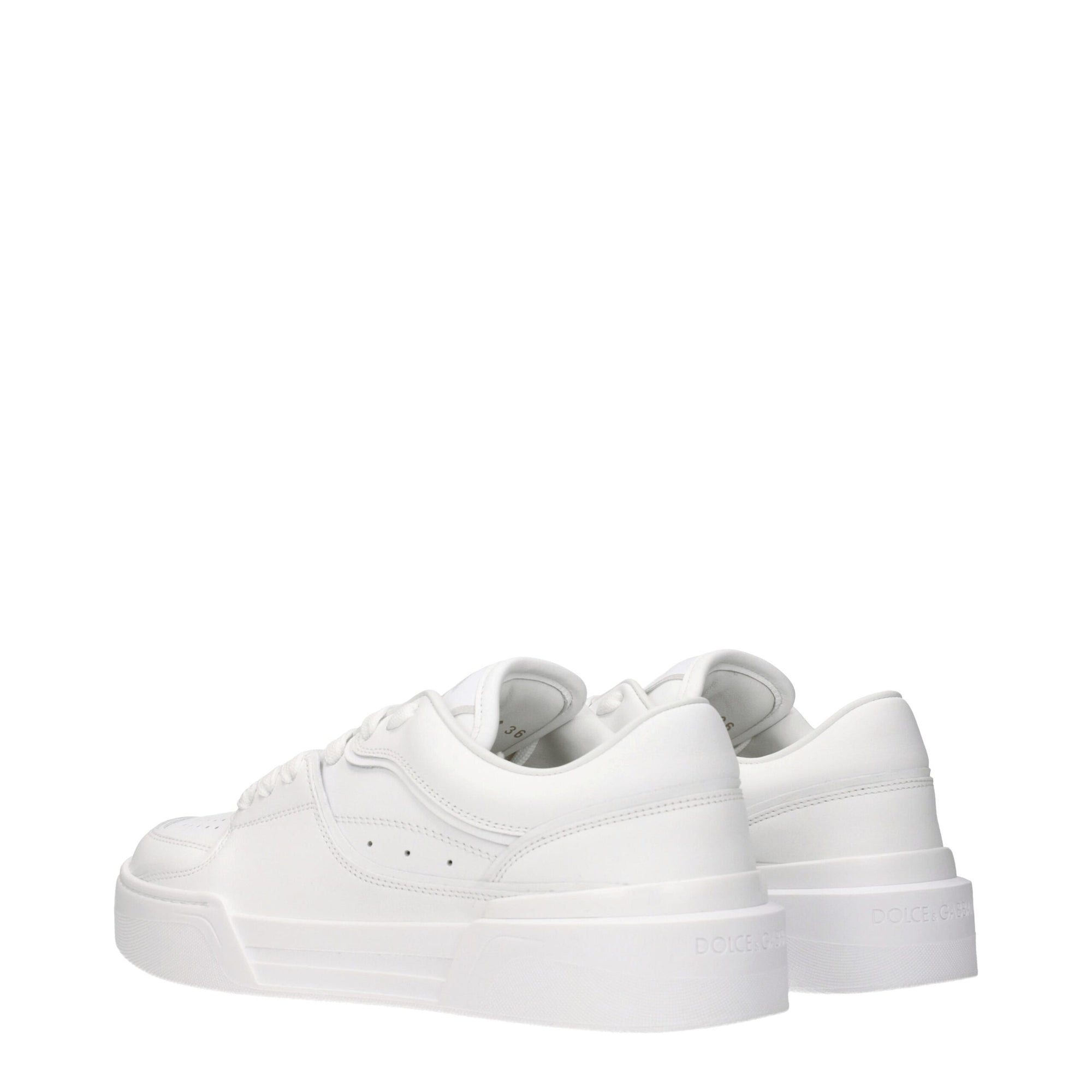 Dolce & Gabbana White Leather Low Tops