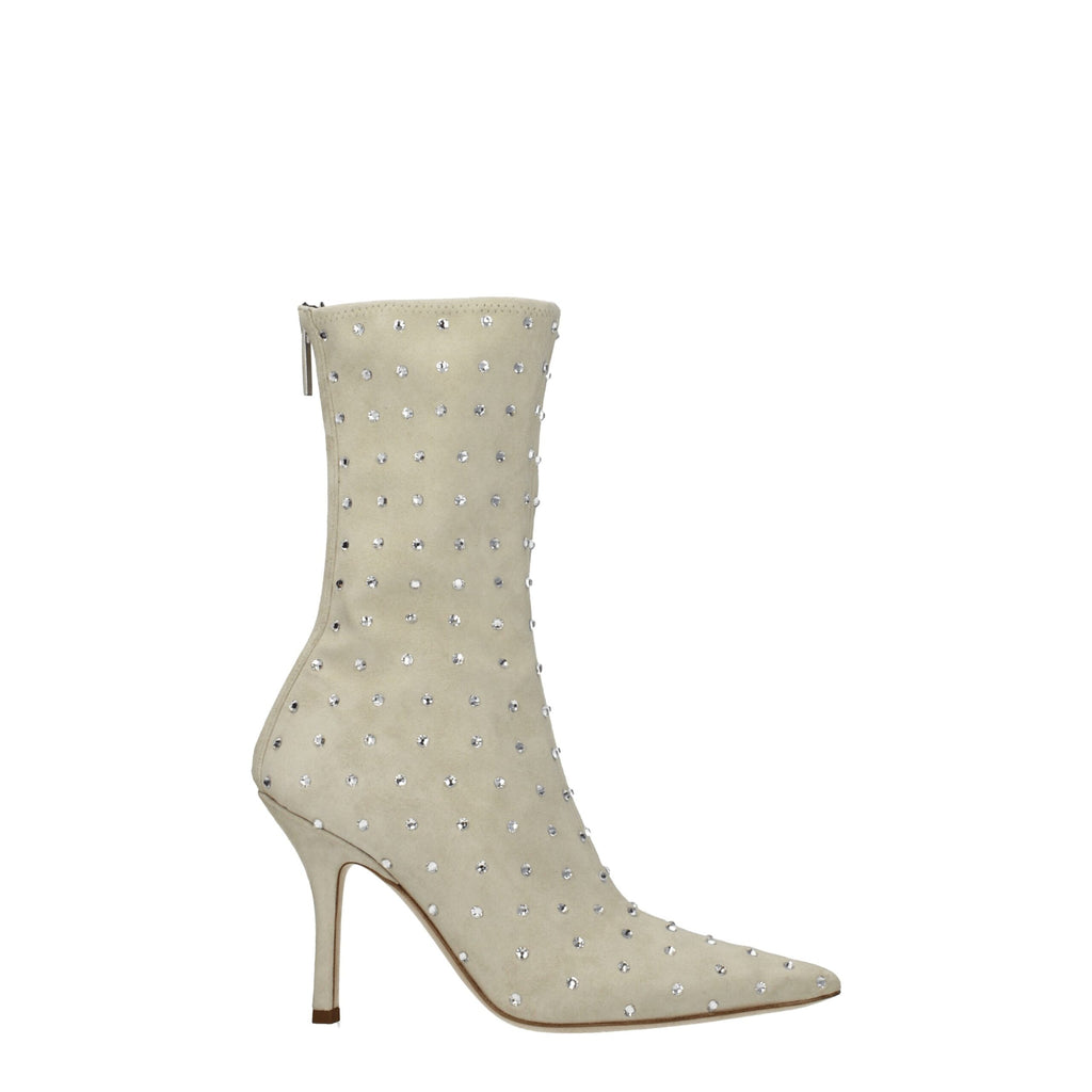 Paris Texas Beige Leather Ankle Boots