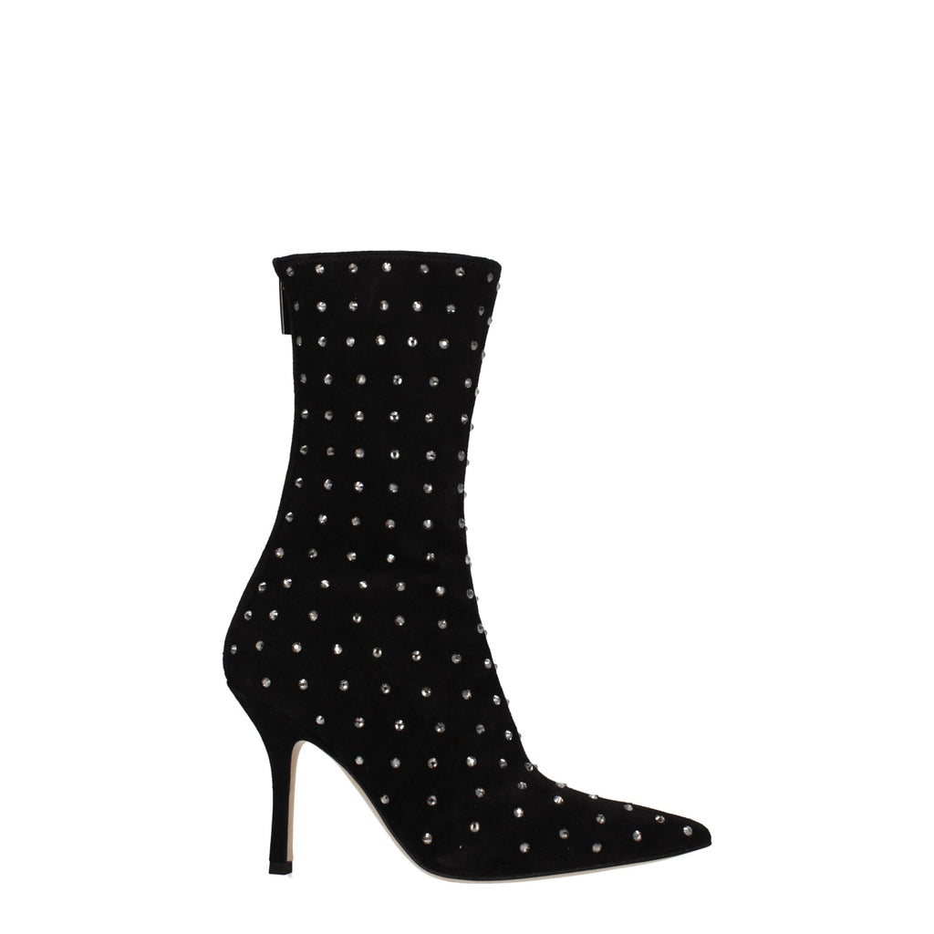 Paris Texas Black Leather Ankle Boots