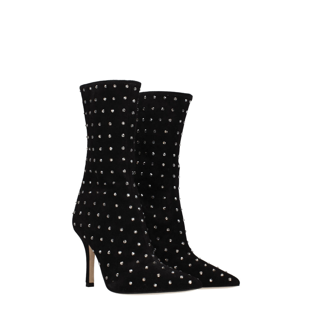 Paris Texas Black Leather Ankle Boots