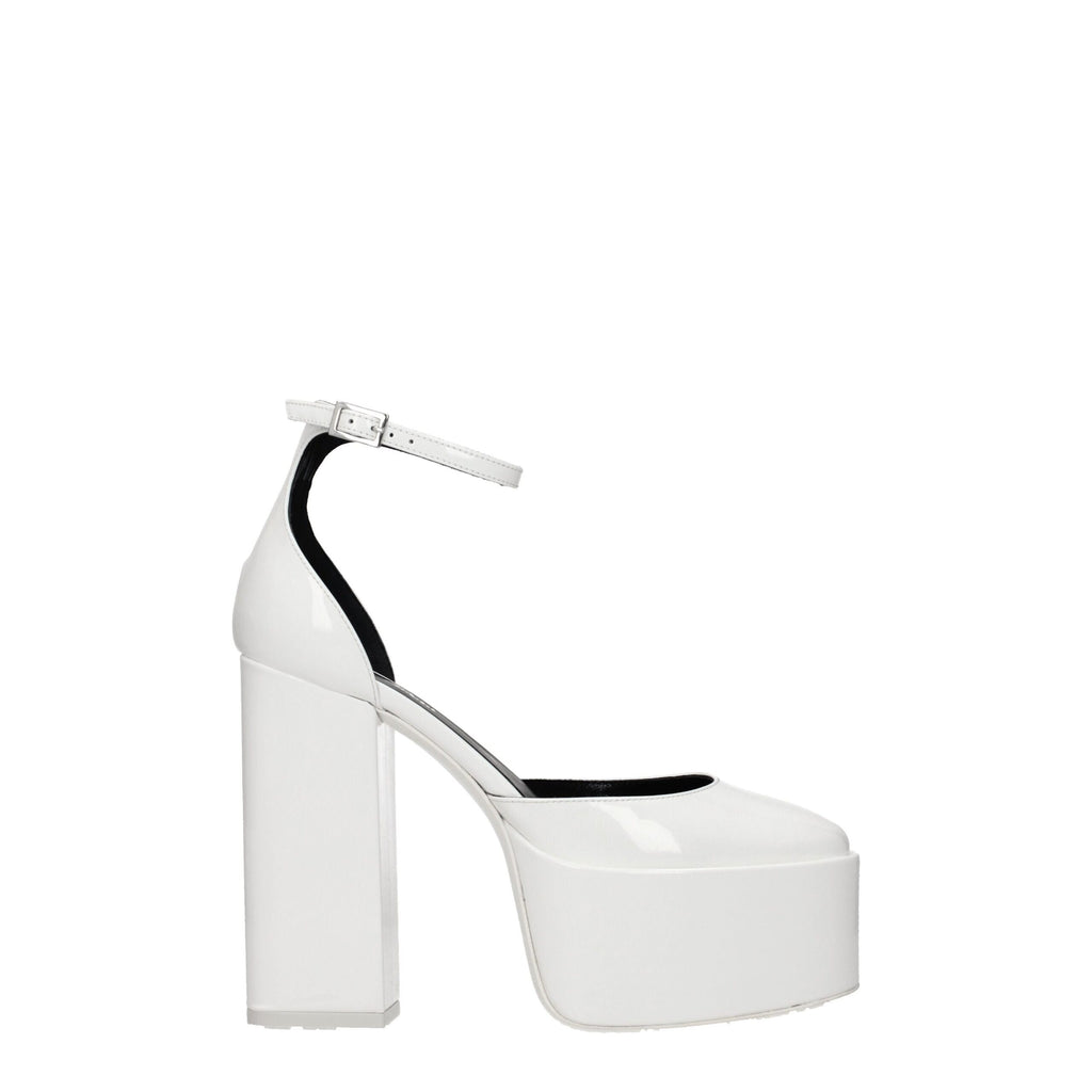 Paris Texas White Leather Platforms