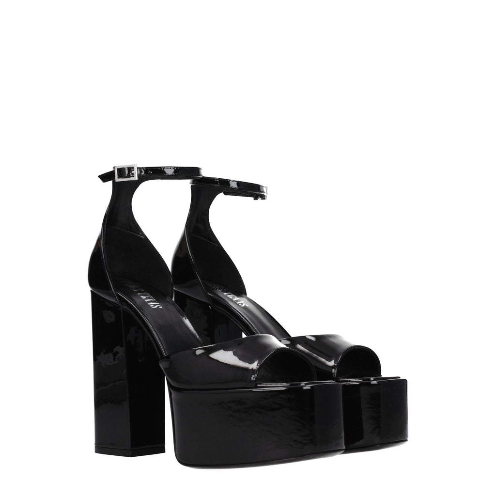 Paris Texas Black Leather Platforms