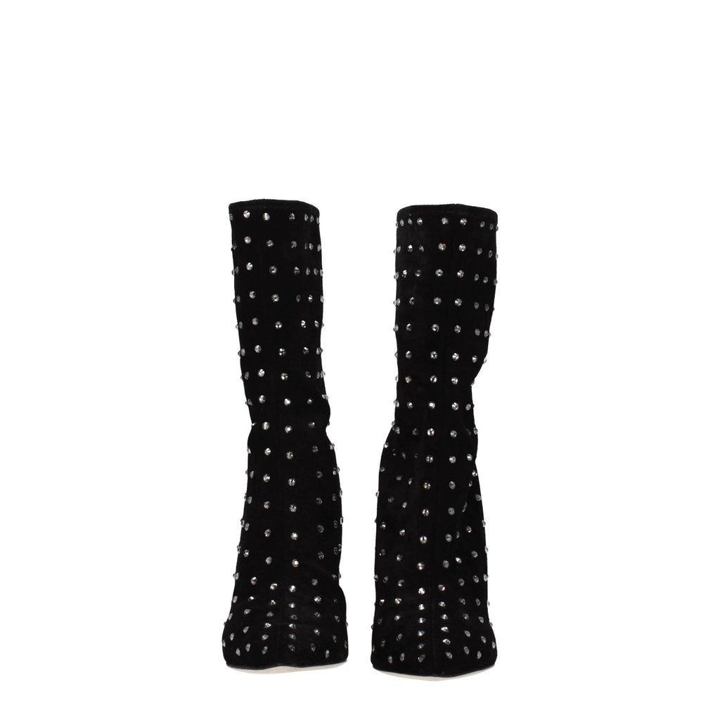 Paris Texas Black Leather Ankle Boots