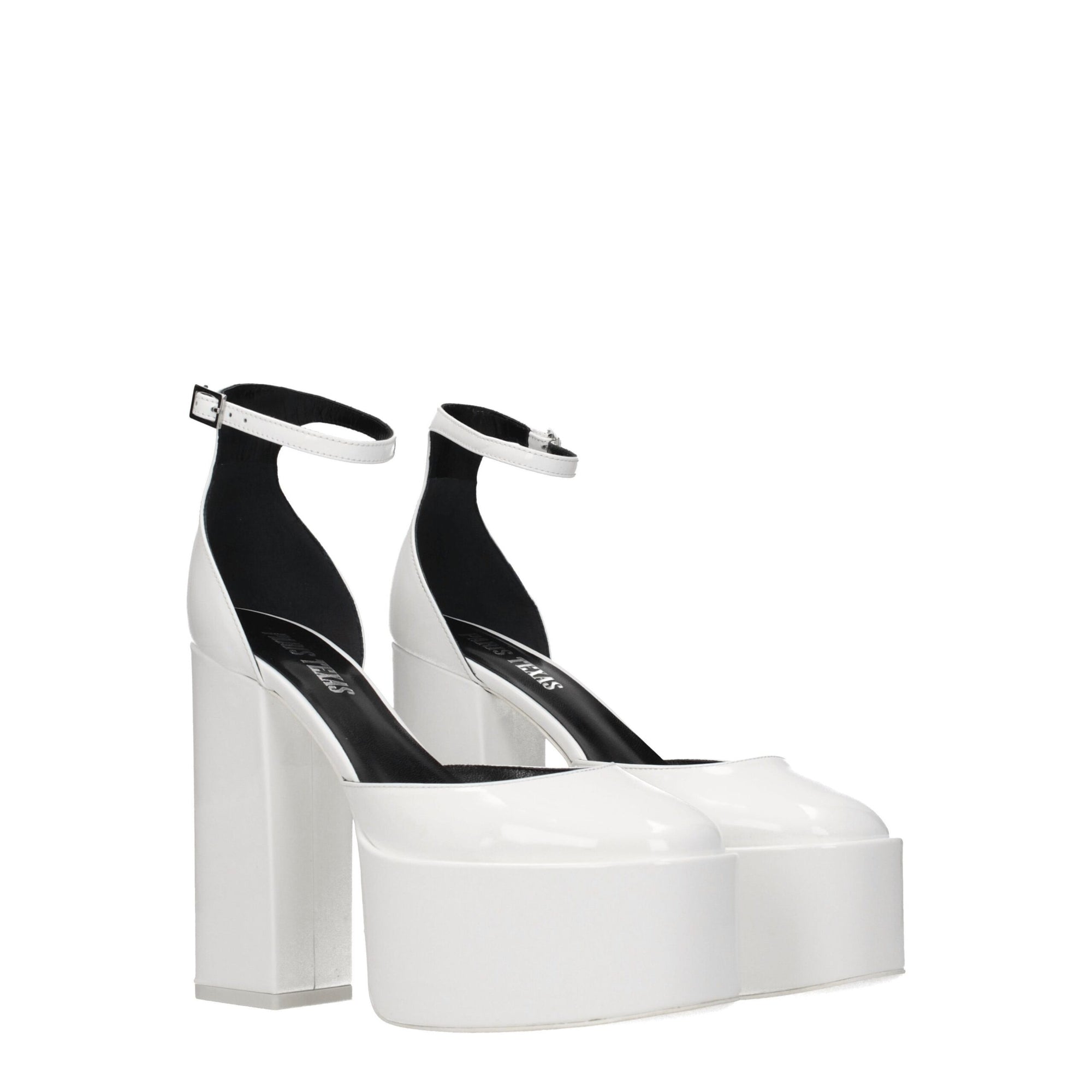 Paris Texas White Leather Platforms