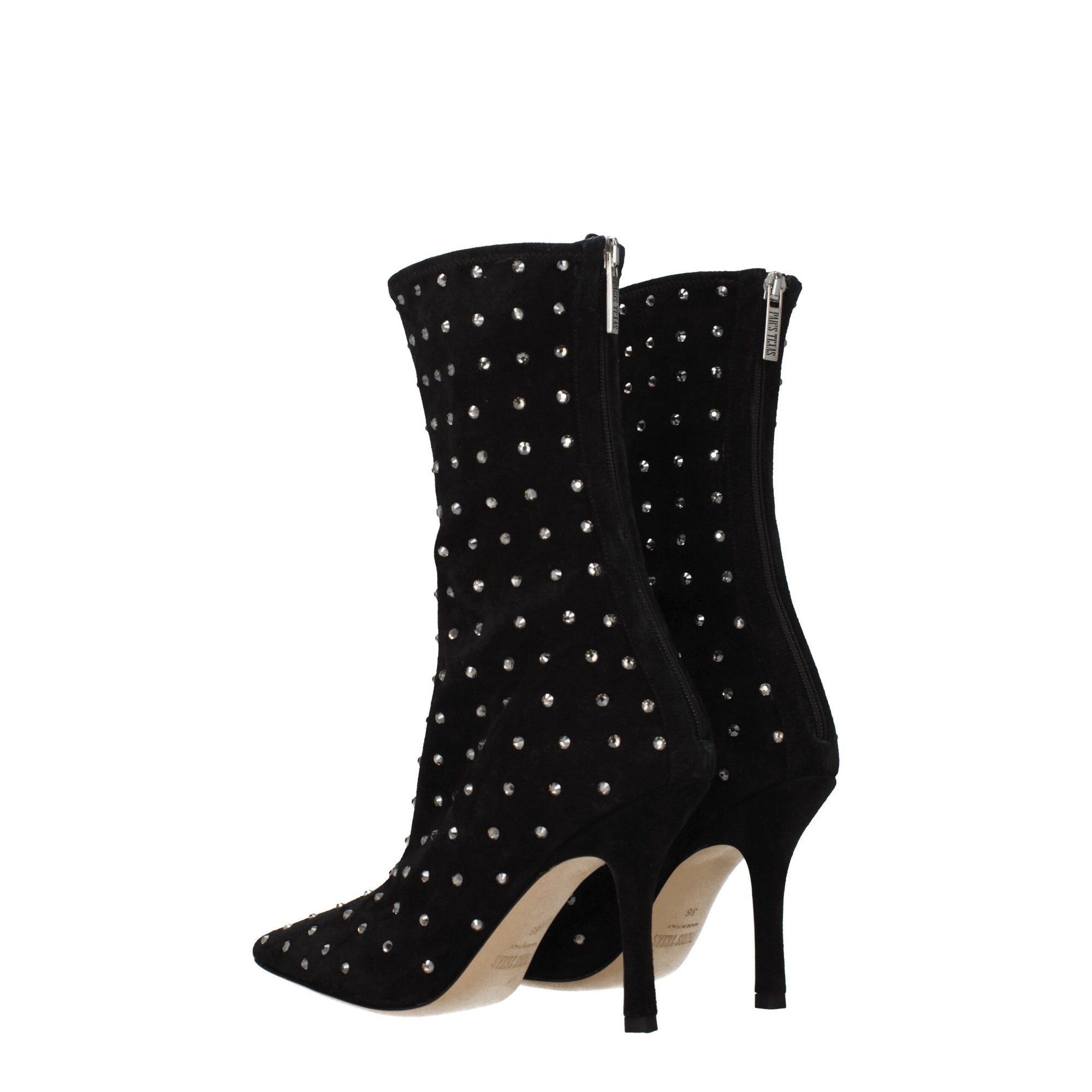 Paris Texas Black Leather Ankle Boots