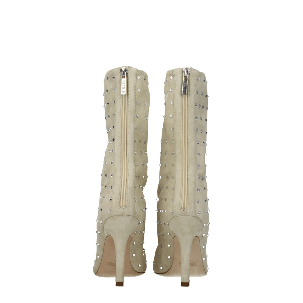 Paris Texas Beige Leather Ankle Boots