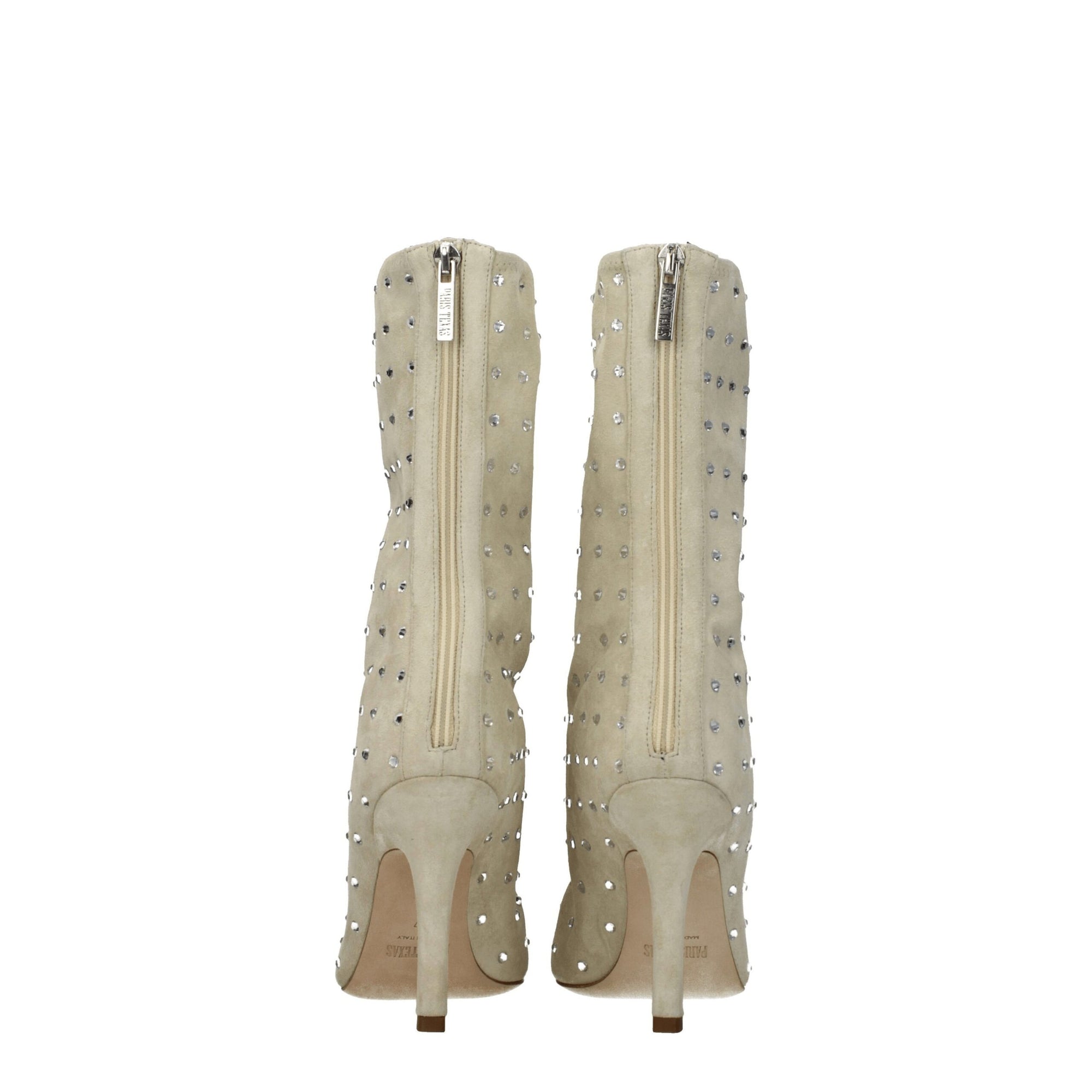 Paris Texas Beige Leather Ankle Boots