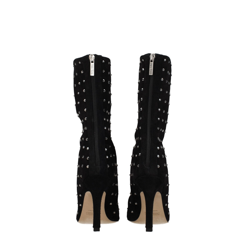 Paris Texas Black Leather Ankle Boots