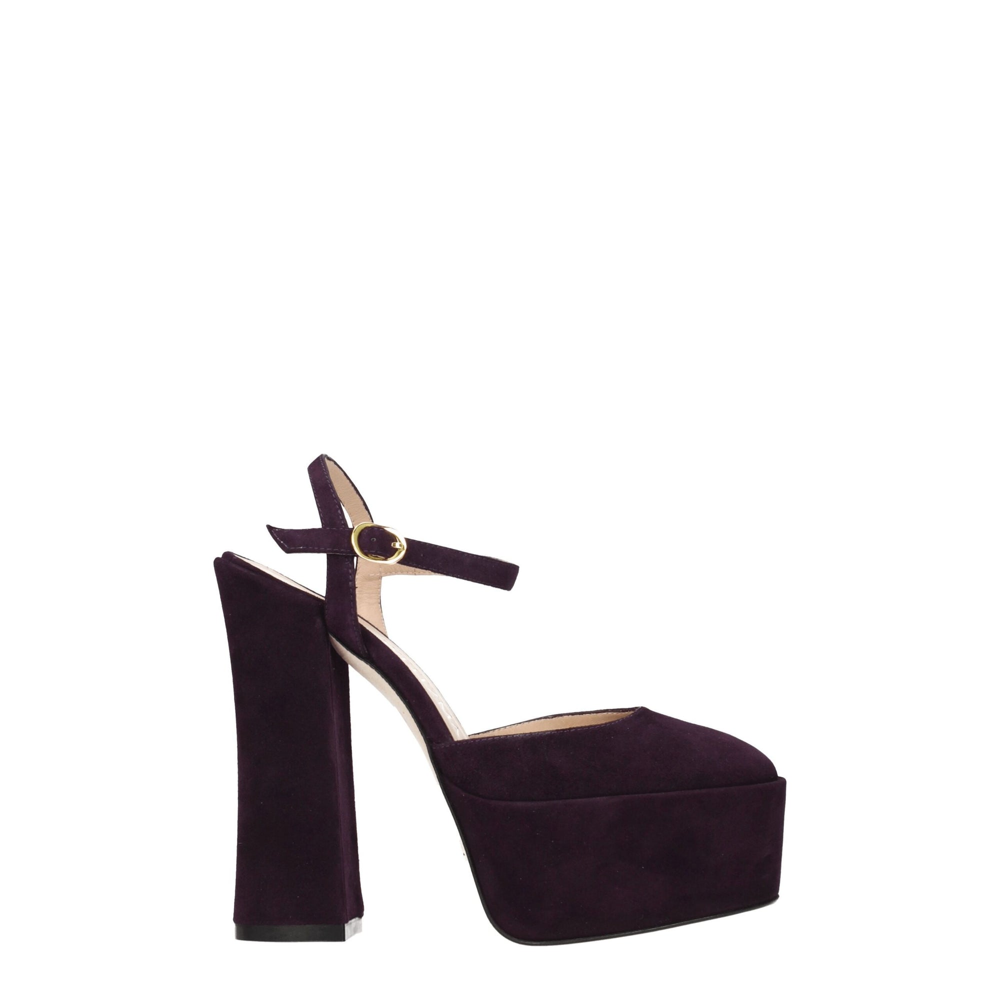 Stuart Weitzman Purple Leather Platforms