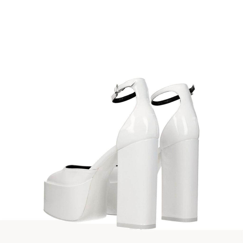 Paris Texas White Leather Platforms