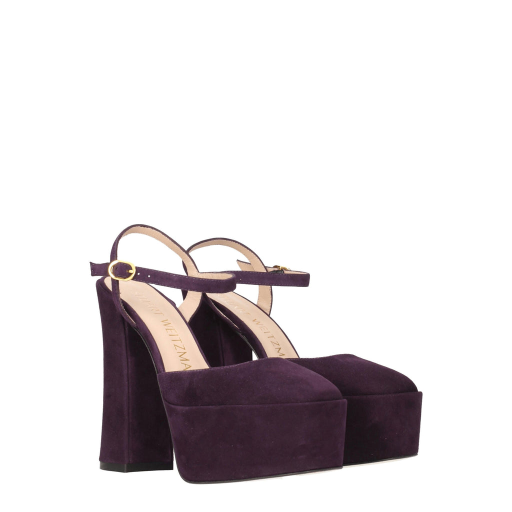Stuart Weitzman Purple Leather Platforms