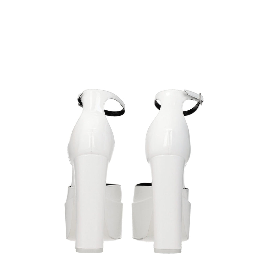 Paris Texas White Leather Platforms