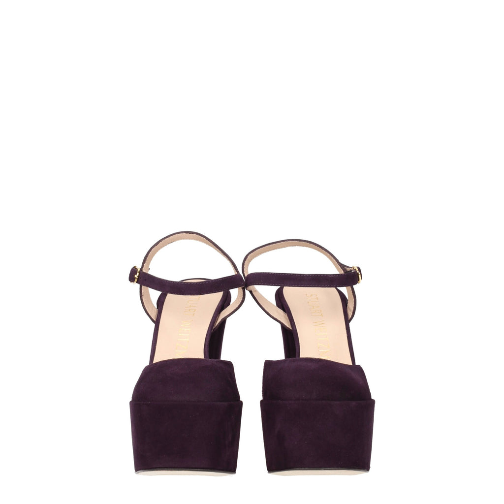 Stuart Weitzman Purple Leather Platforms
