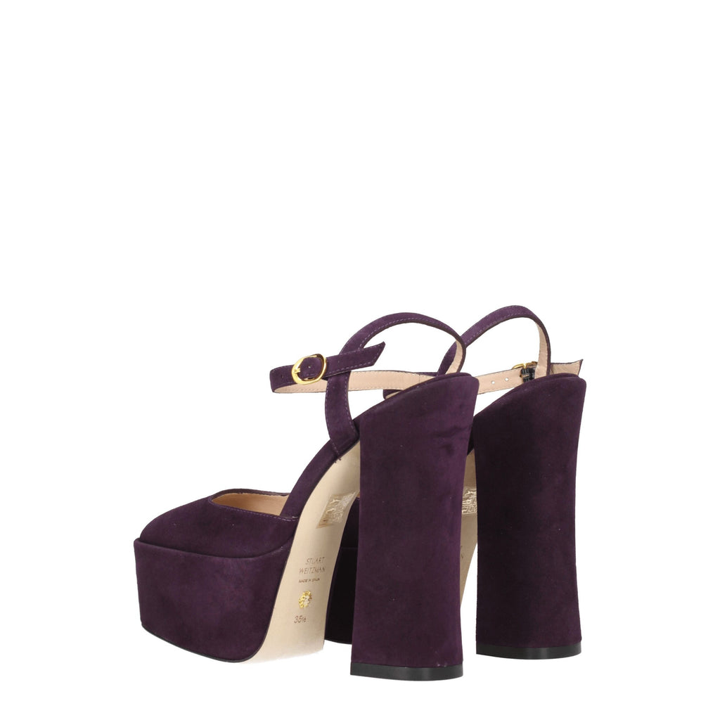 Stuart Weitzman Purple Leather Platforms