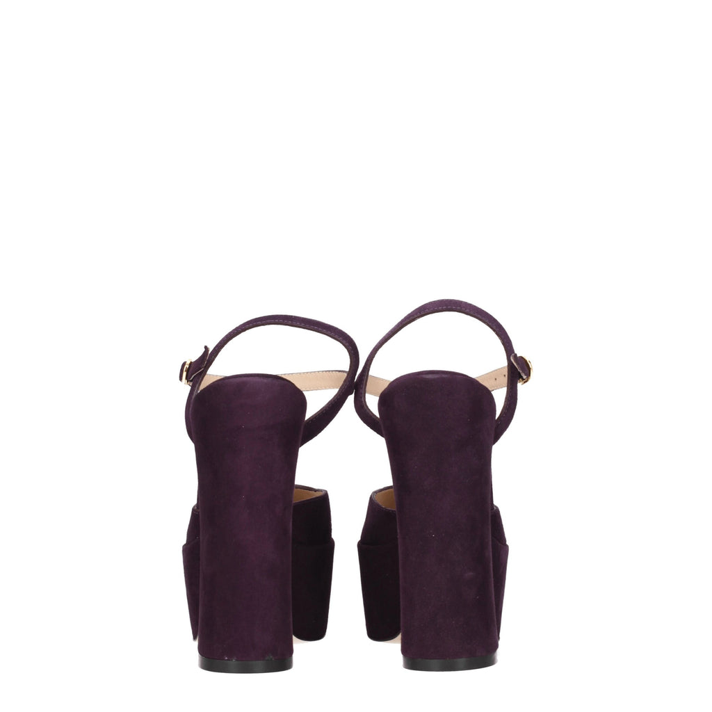 Stuart Weitzman Purple Leather Platforms