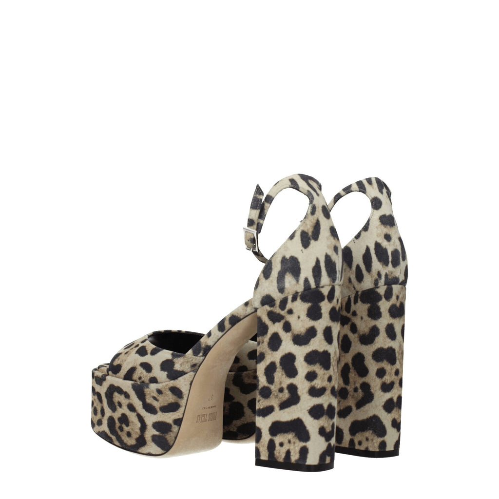 Paris Texas Beige Leather Platforms