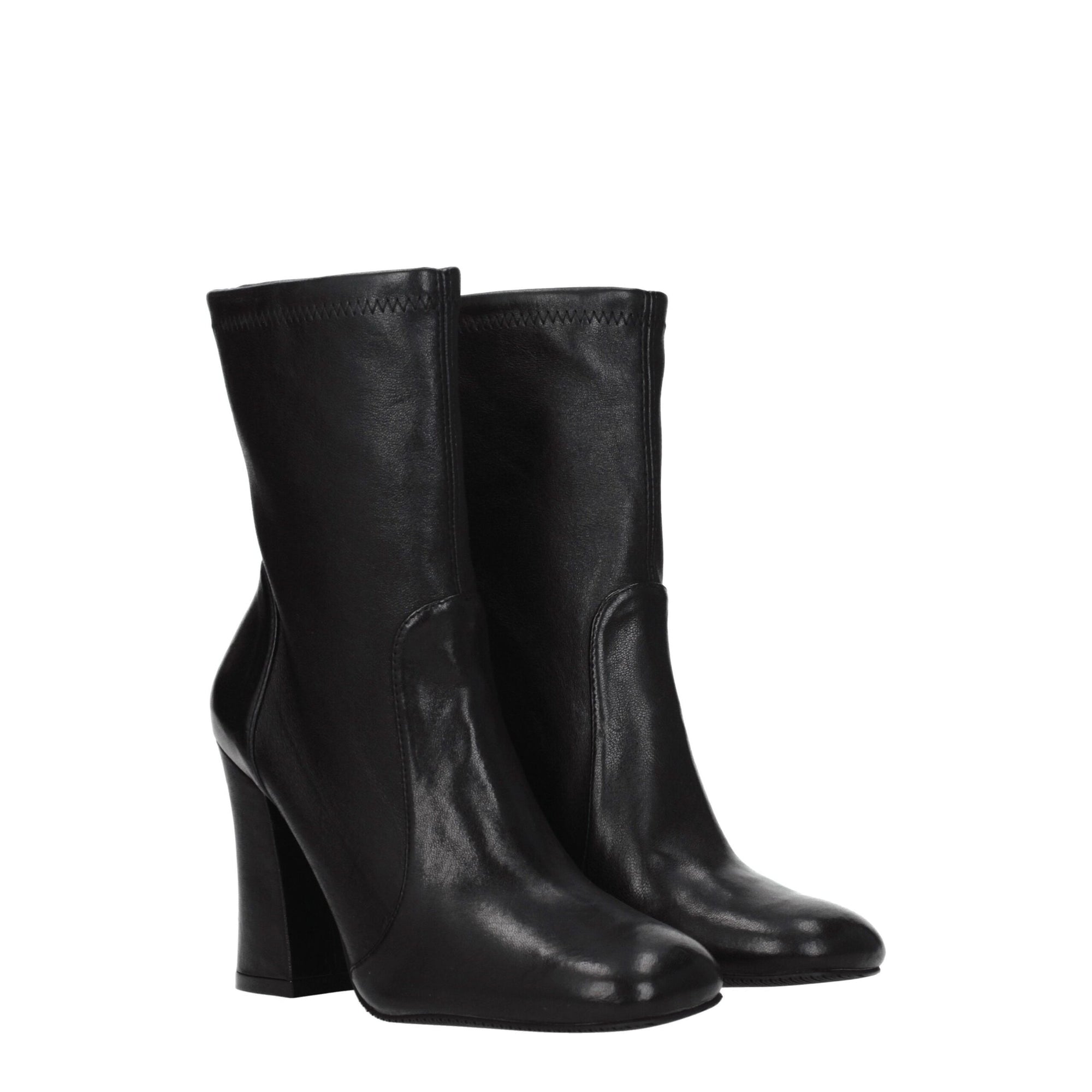 Stuart Weitzman Black Leather Ankle Boots
