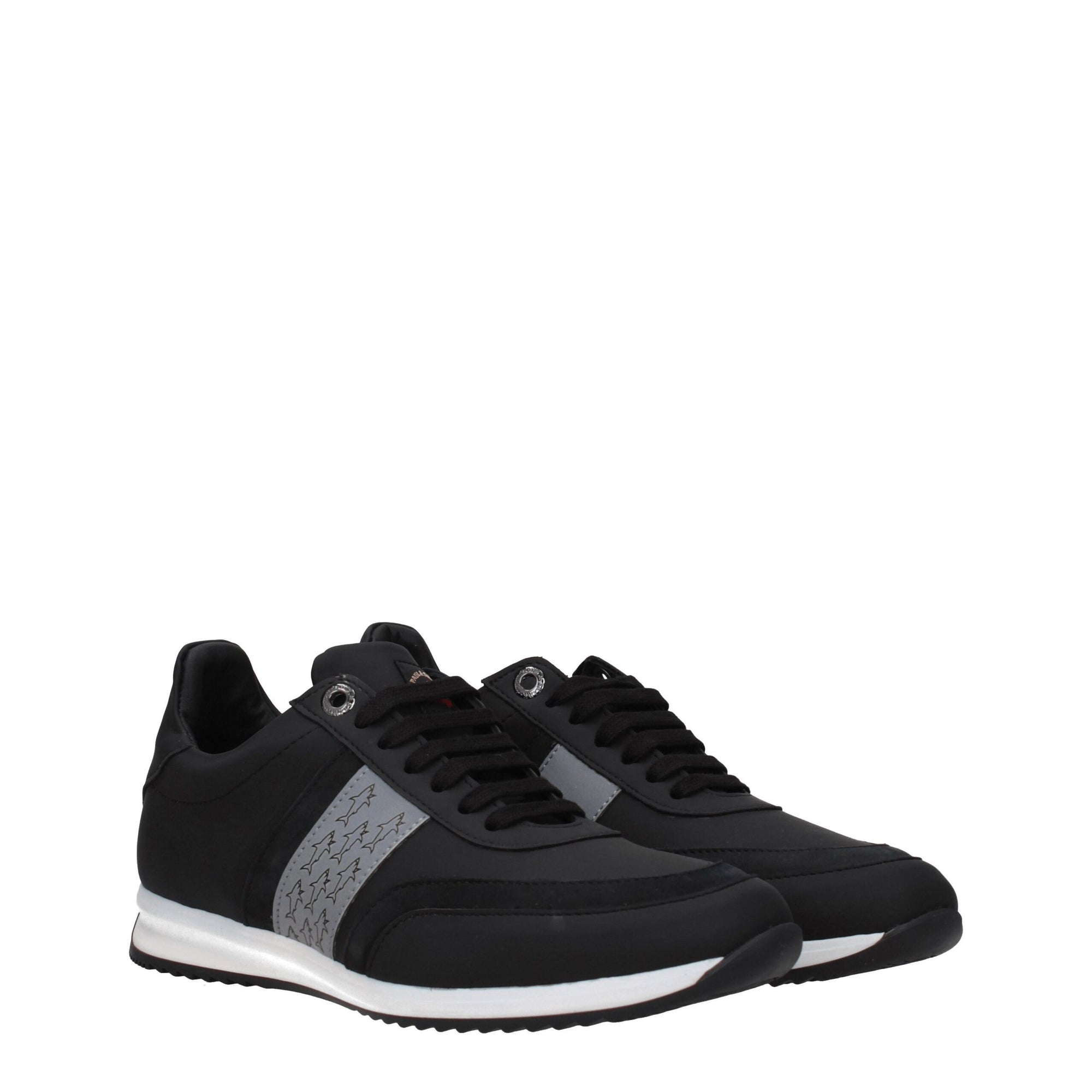 Paul & Shark Black Leather Athletic Sneakers