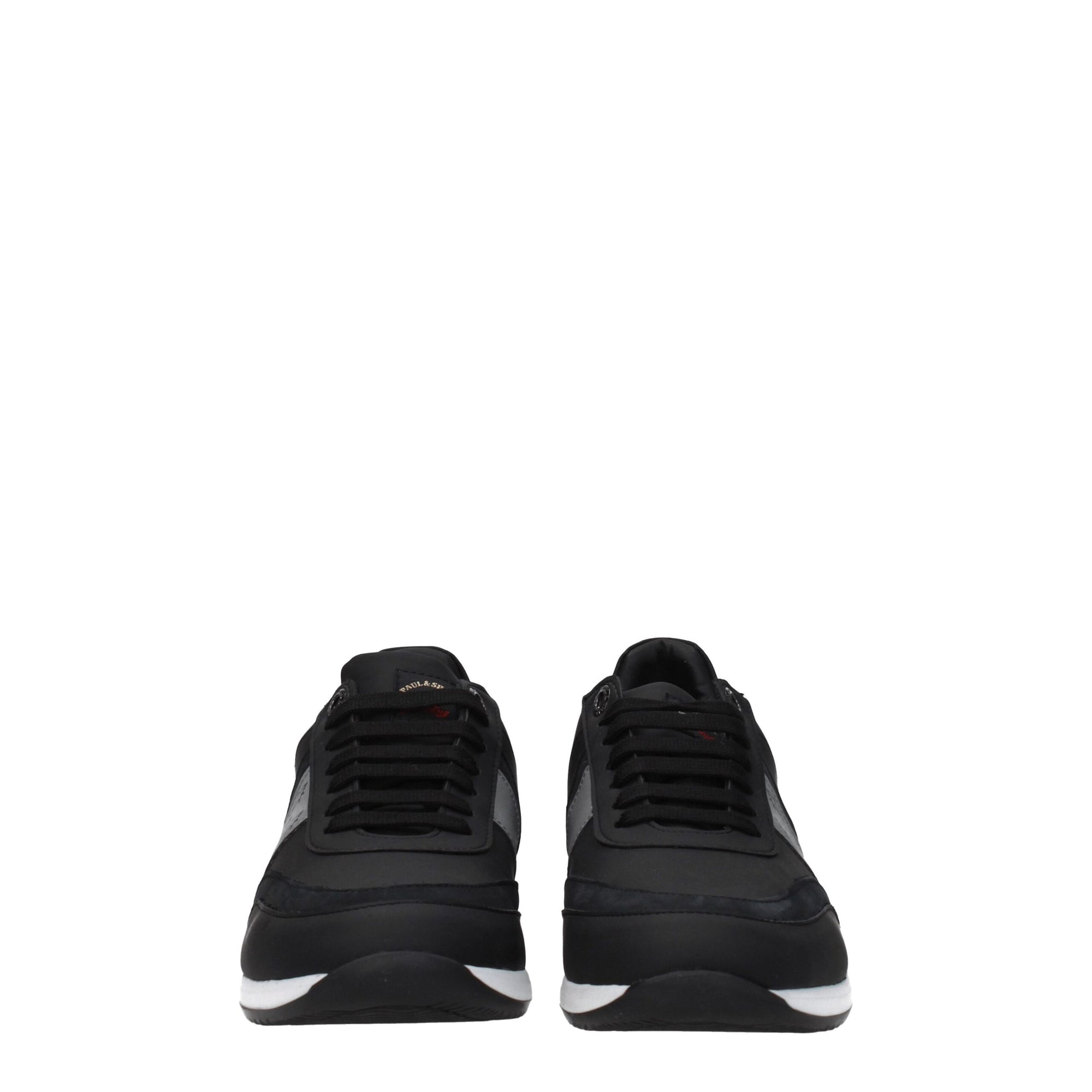 Paul & Shark Black Leather Athletic Sneakers