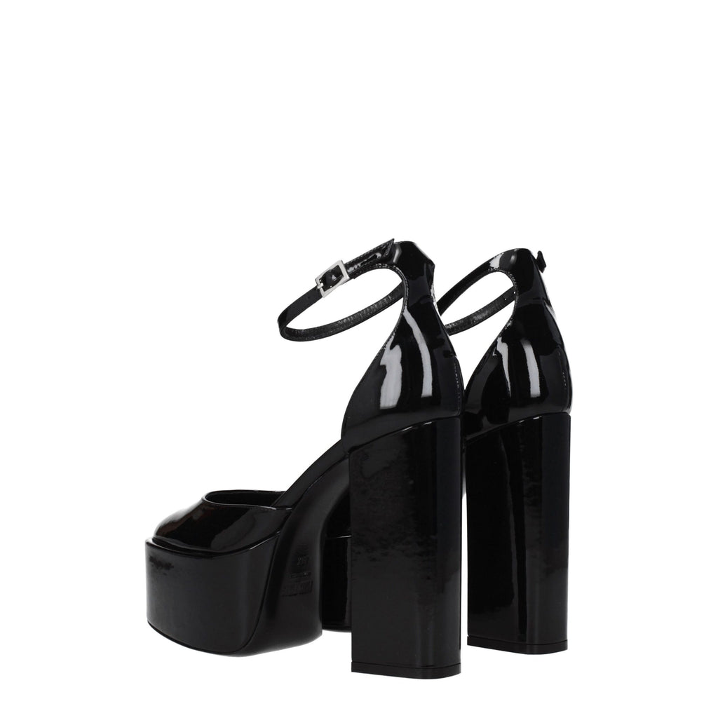 Paris Texas Black Leather Platforms