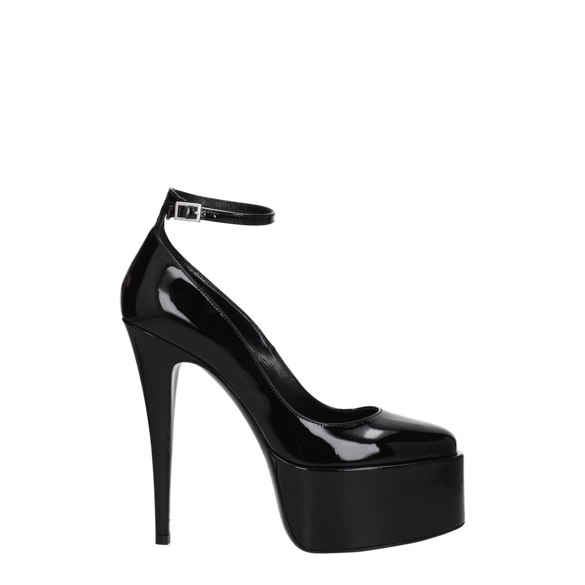 Paris Texas Black Leather Platforms Pumps