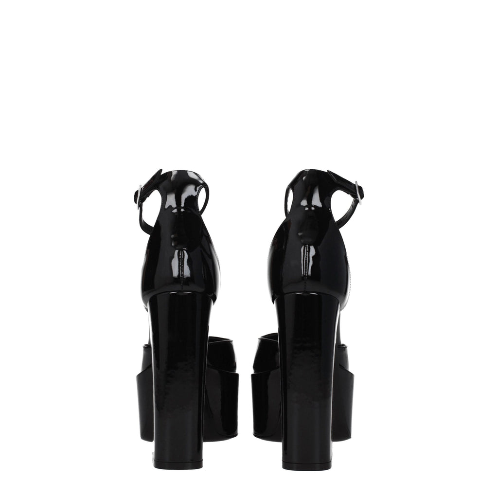 Paris Texas Black Leather Platforms