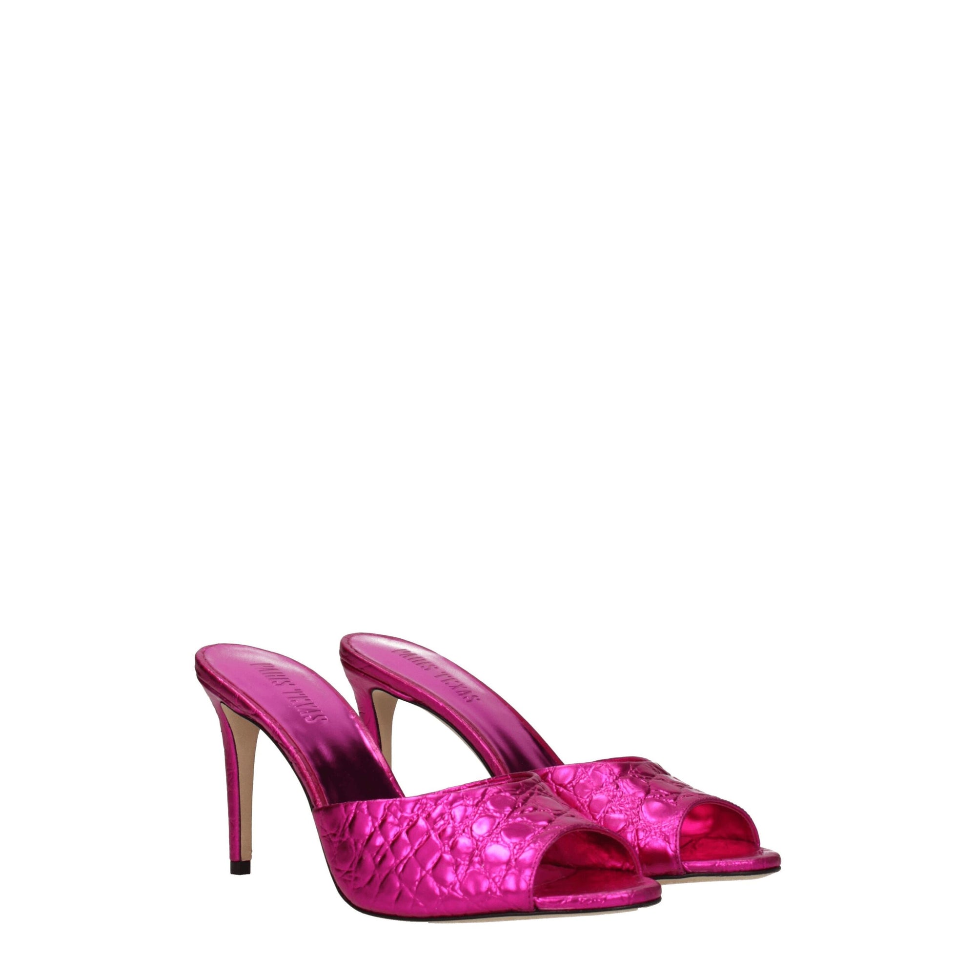Paris Texas Pink Leather Stiletto Heels Sandals