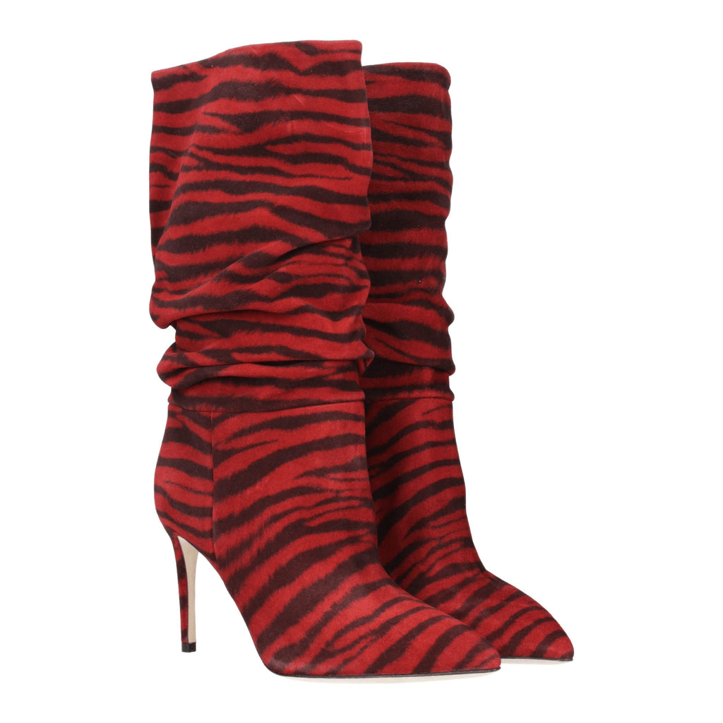 Paris Texas Red Leather Ankle Boots