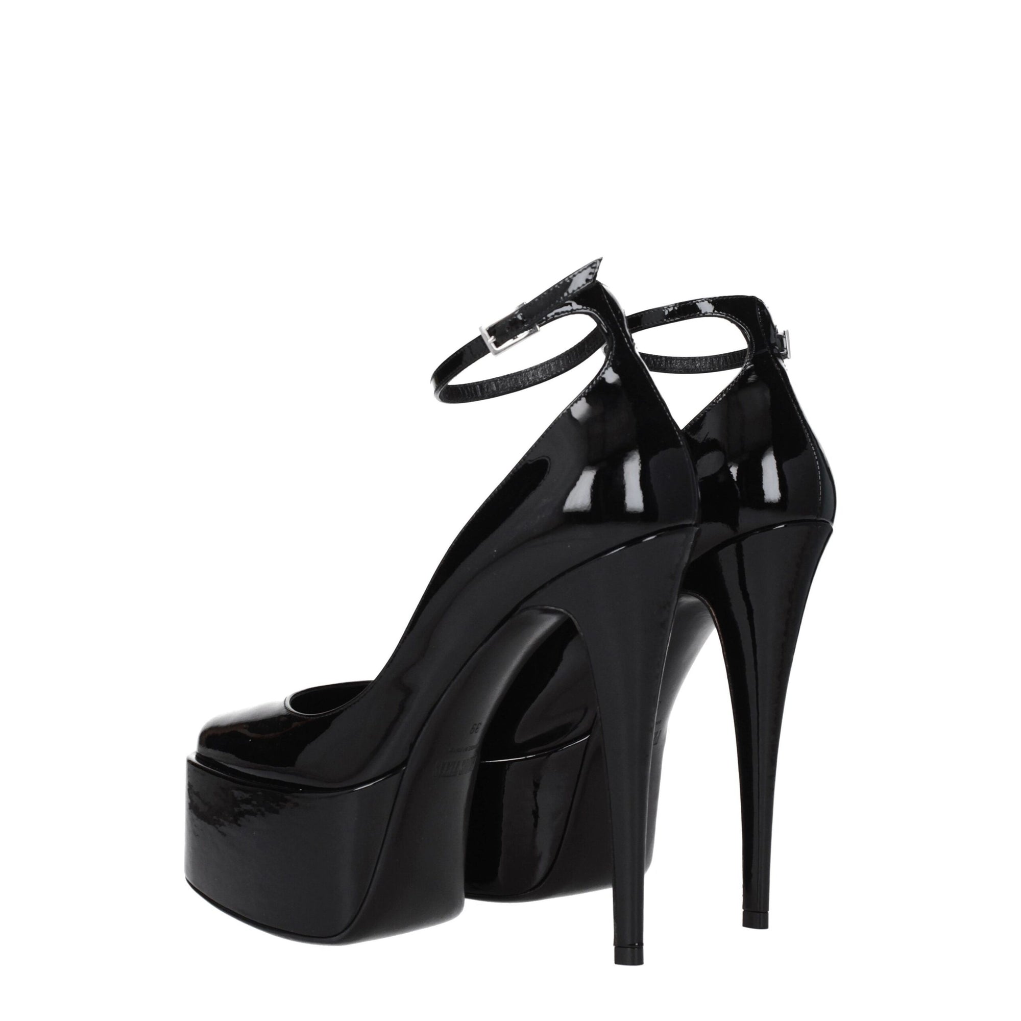 Paris Texas Black Leather Platforms Pumps