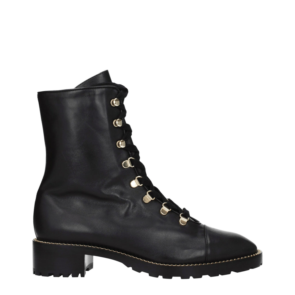 Stuart Weitzman Black Leather Ankle Boots