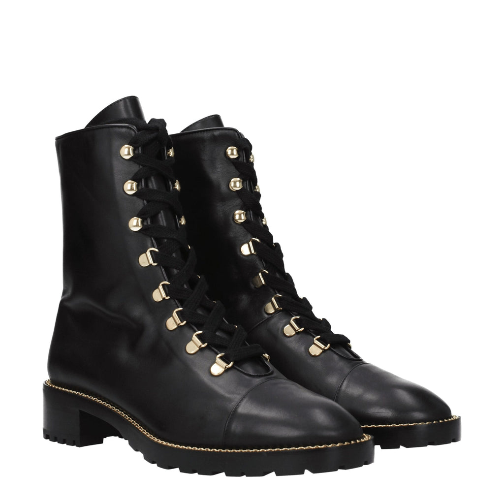 Stuart Weitzman Black Leather Ankle Boots
