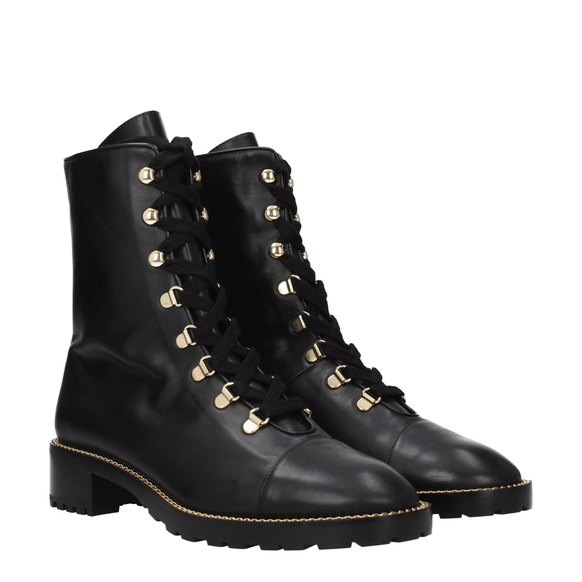 Stuart Weitzman Black Leather Ankle Boots