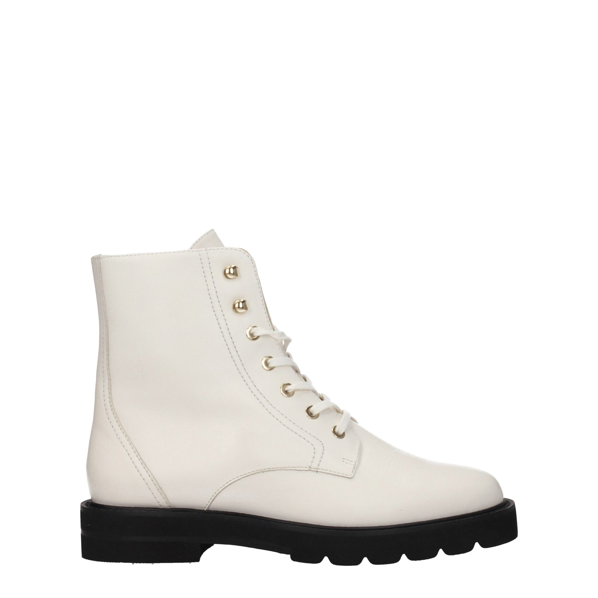 Stuart Weitzman White Leather Ankle Boots