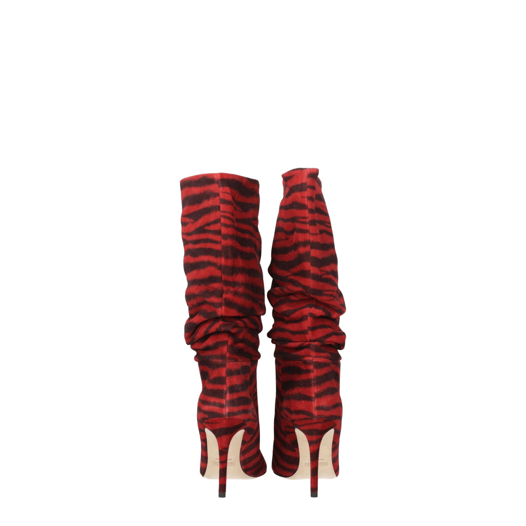 Paris Texas Red Leather Ankle Boots