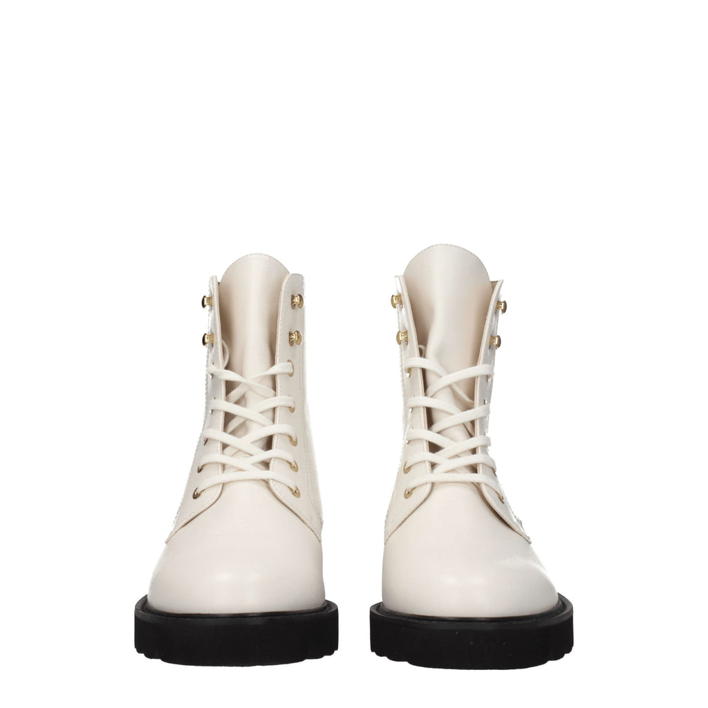 Stuart Weitzman White Leather Ankle Boots