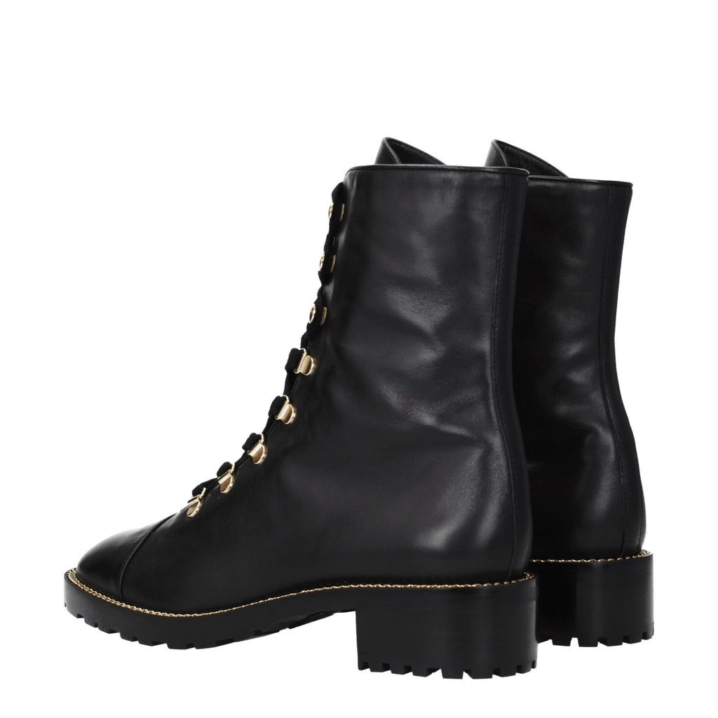 Stuart Weitzman Black Leather Ankle Boots