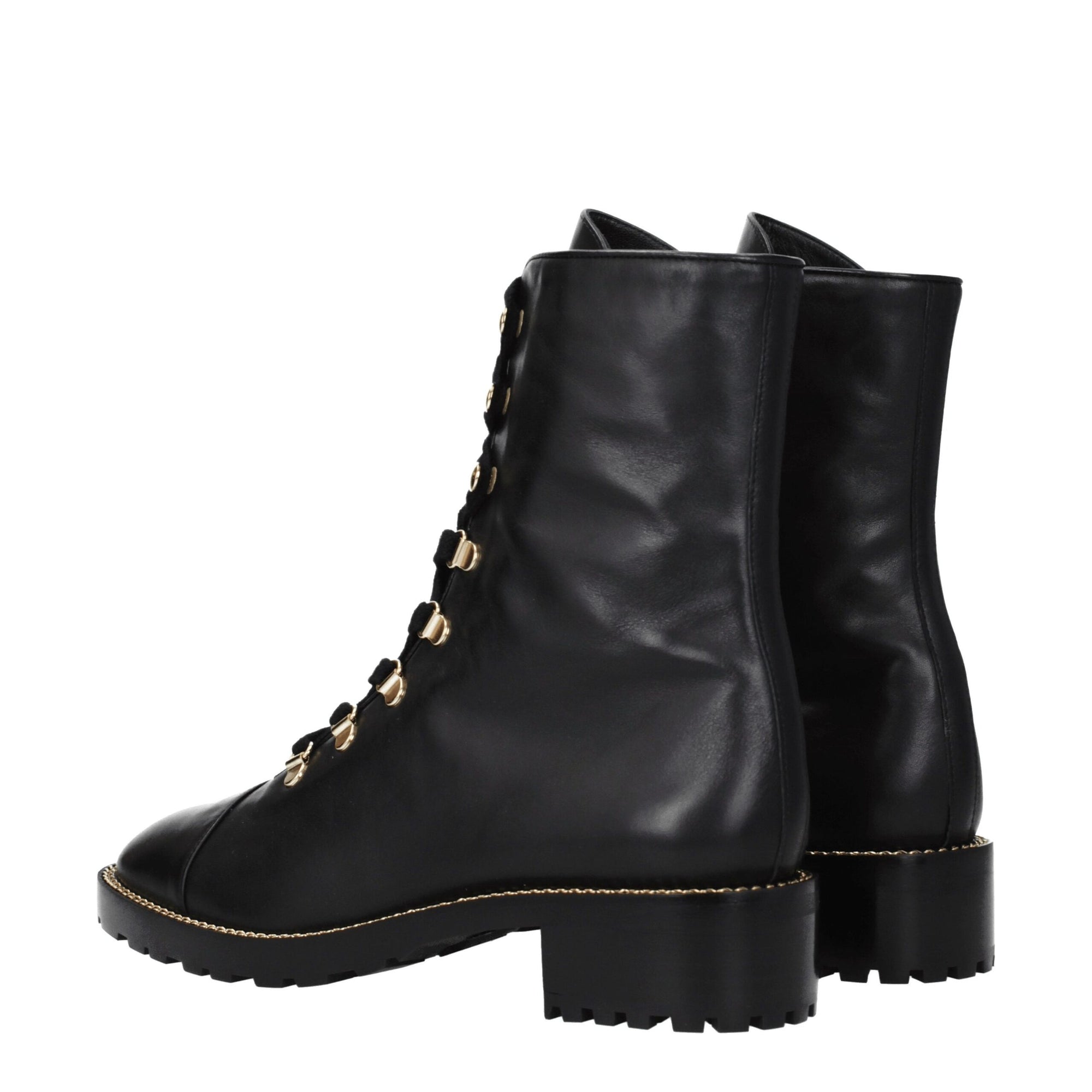 Stuart Weitzman Black Leather Ankle Boots