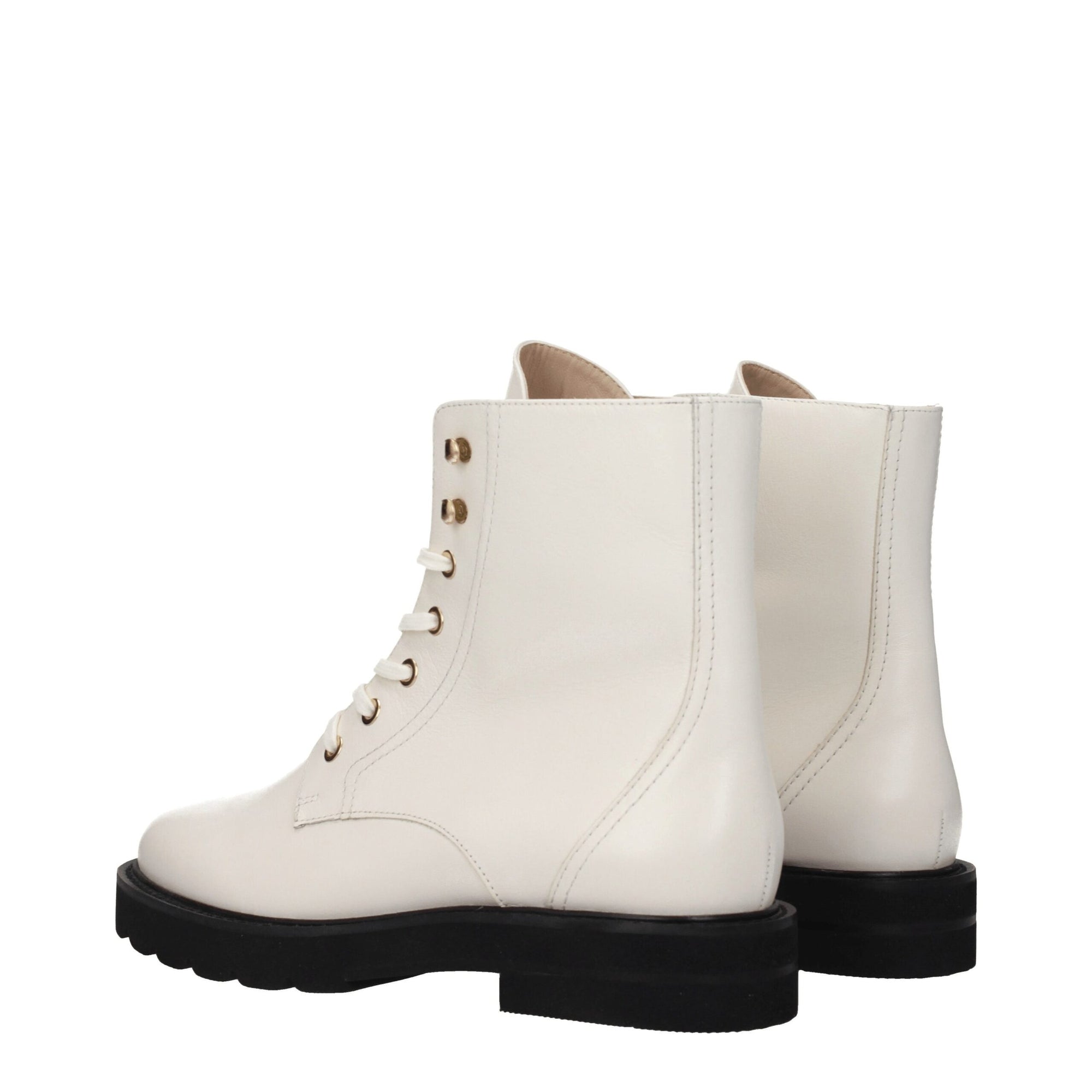 Stuart Weitzman White Leather Ankle Boots