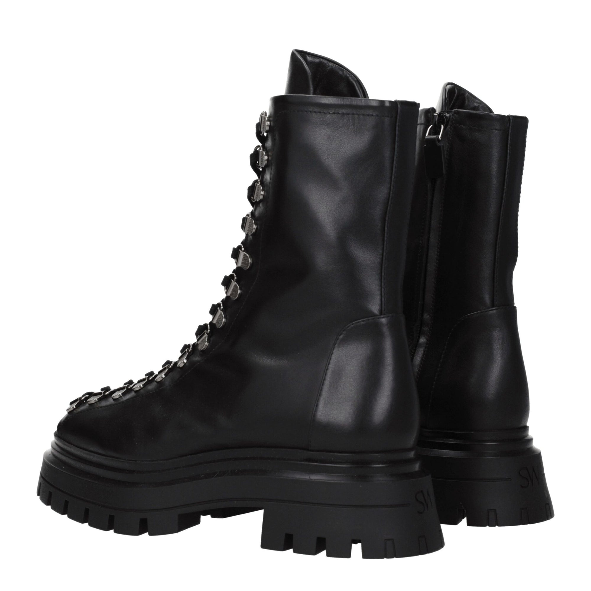 Stuart Weitzman Black Leather Ankle Boots