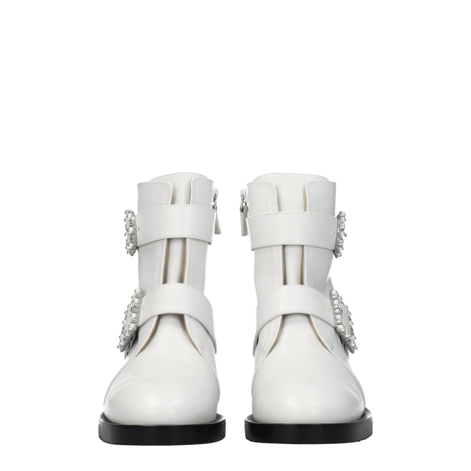 Stuart Weitzman White Leather Ankle Boots