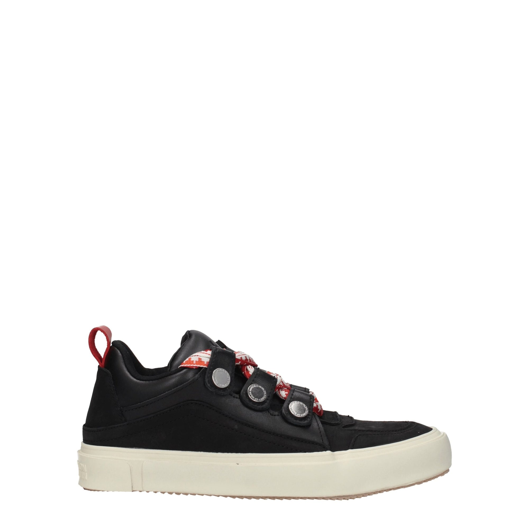Marcelo Burlon Black Leather Low Tops
