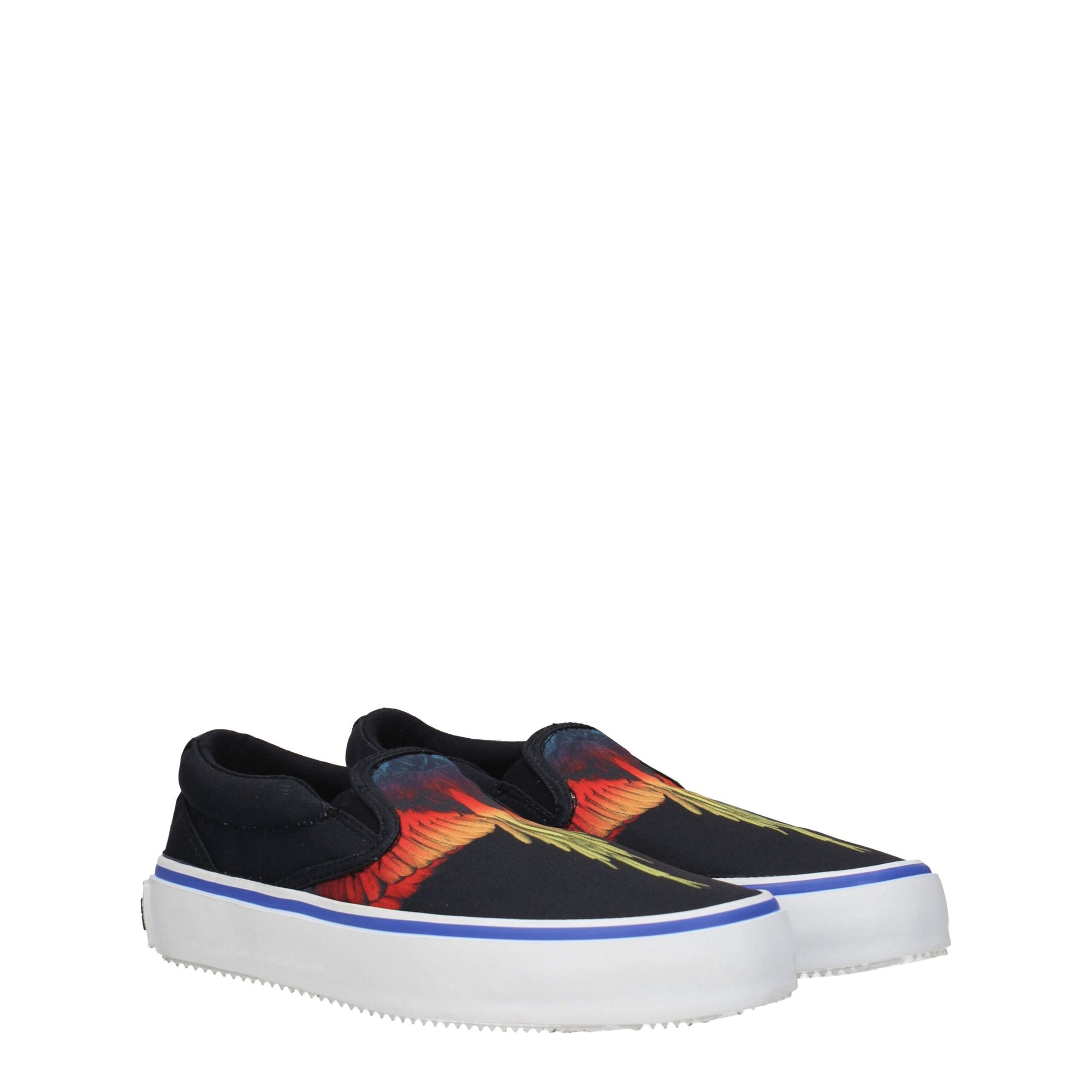 Marcelo Burlon Black Fabric Slip-On Loafers