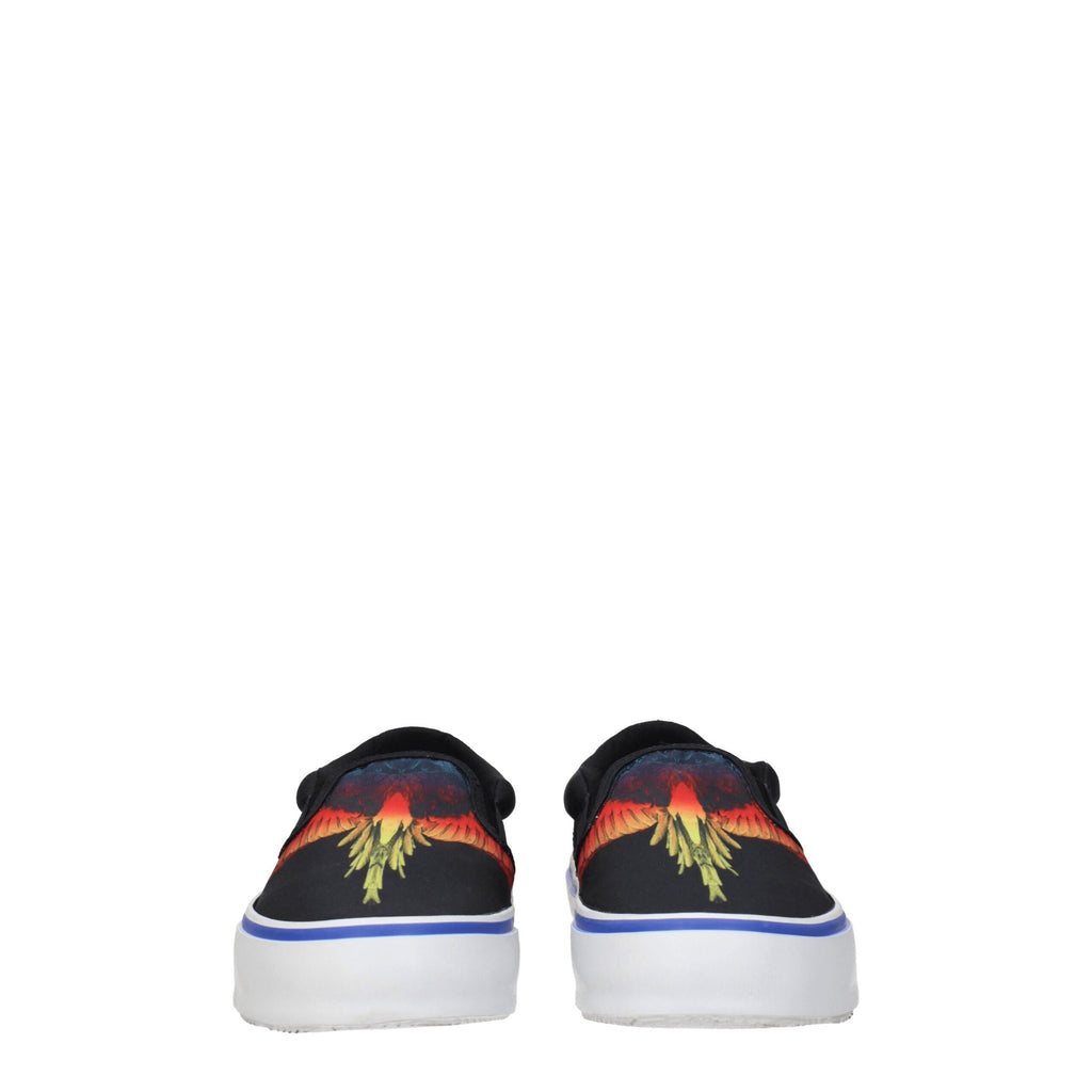Marcelo Burlon Black Fabric Slip-On Loafers