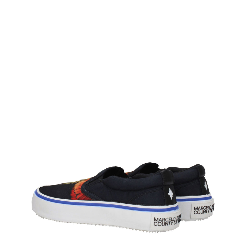 Marcelo Burlon Black Fabric Slip-On Loafers