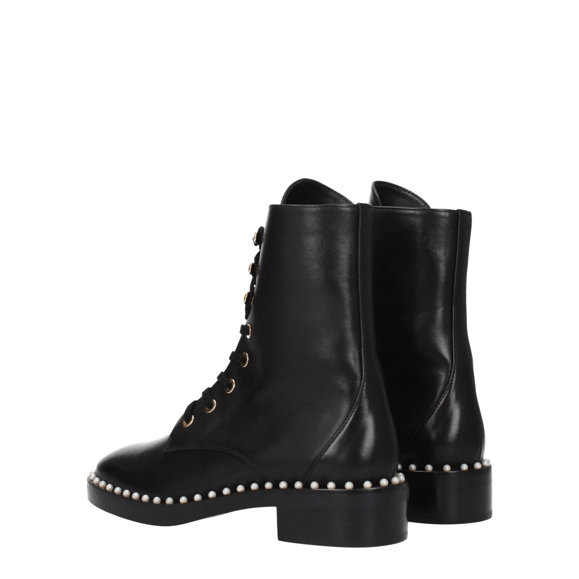 Stuart Weitzman Black Leather Ankle Boots