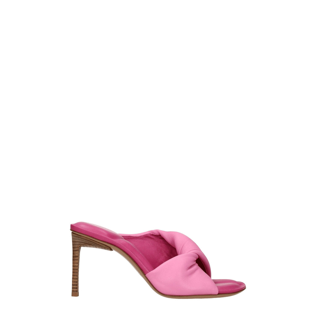 Jacquemus Pink Leather Stiletto Heels Sandals
