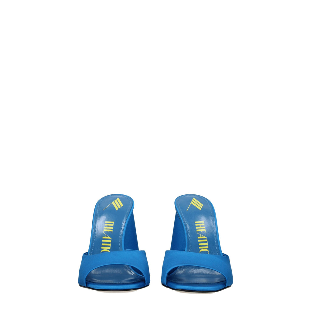 The Attico Light Blue Satin Platforms