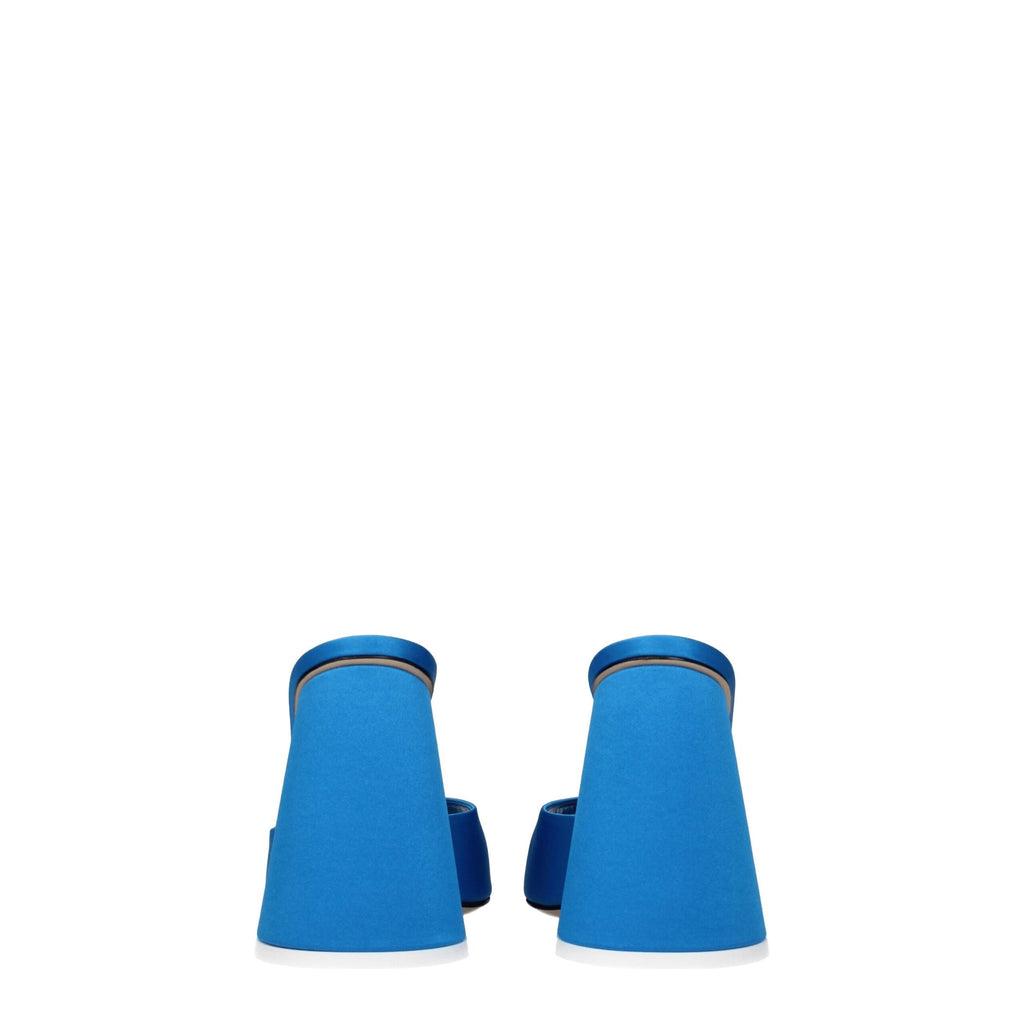 The Attico Light Blue Satin Platforms