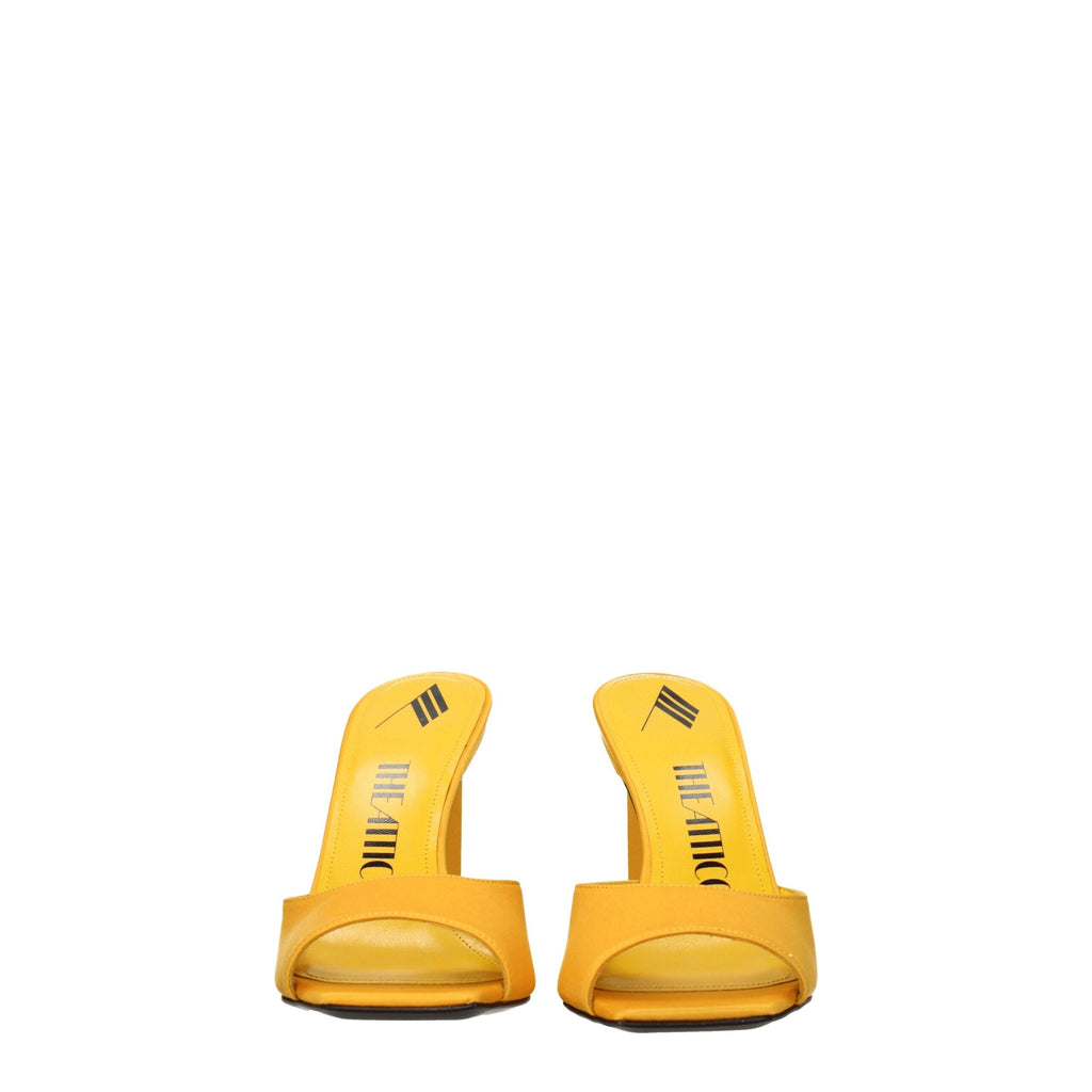 The Attico Orange Satin Stiletto Heels Sandals