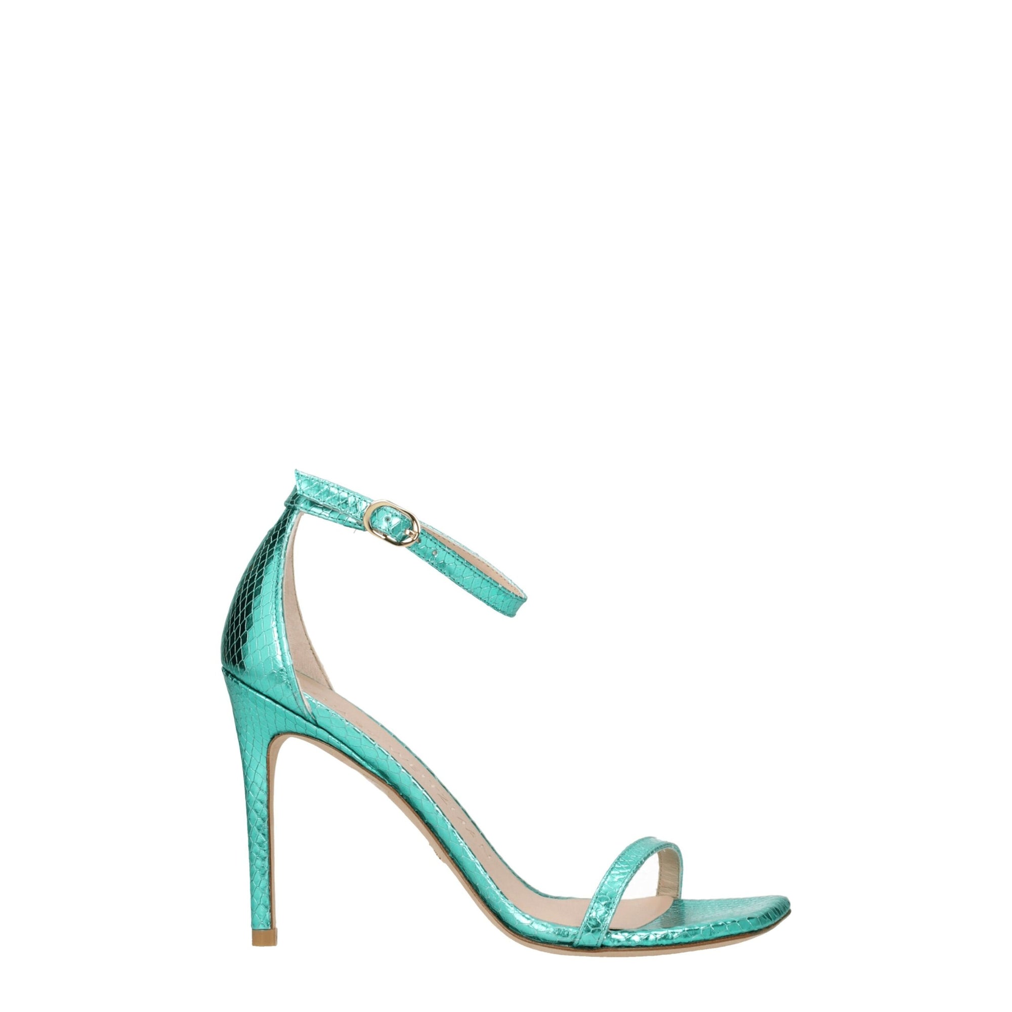 Stuart Weitzman Green Leather Stiletto Heels Sandals